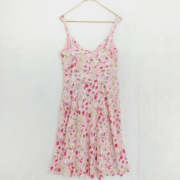 LOFT Pink Floral Print Sleeveless Strappy Party Mini Dress 3689 - Picture 4 of 9